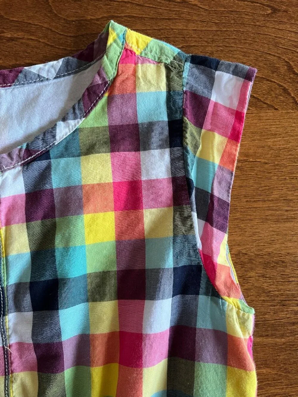 Gap colorful plaid sun dress M 8